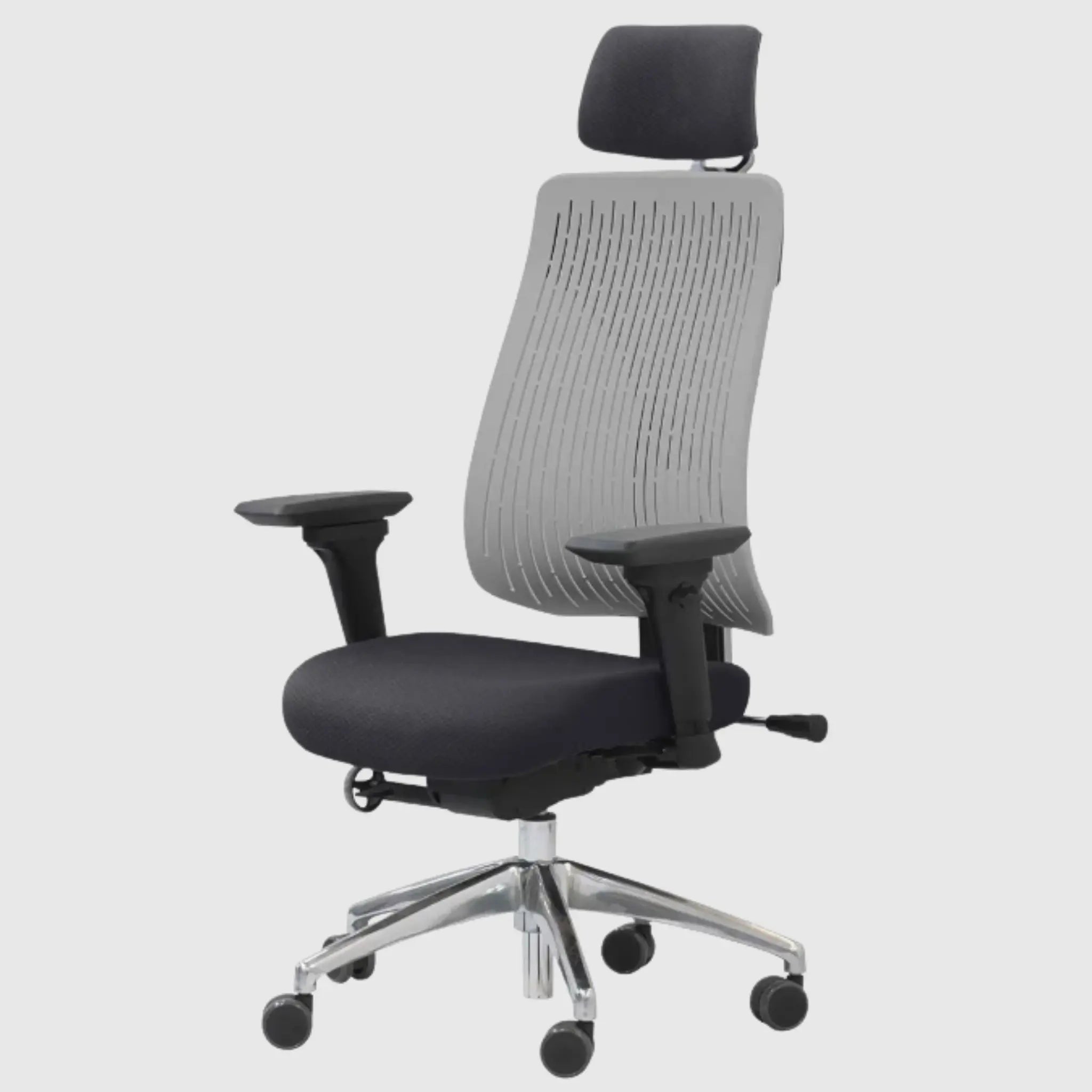 Ергономічне офісне крісло COMF-PRO TRULY GREY для високих людей з підголівником