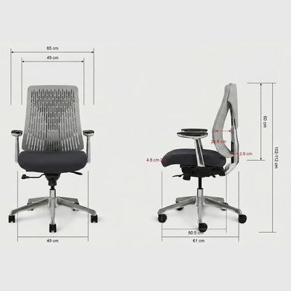 Ергономічне офісне крісло COMF-PRO TRULY GREY для високих людей з підголівником