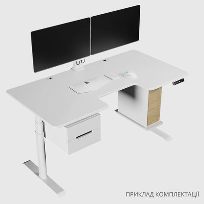 Ергономічний стіл Duoergo з модульним ящиками та полицею під ПК