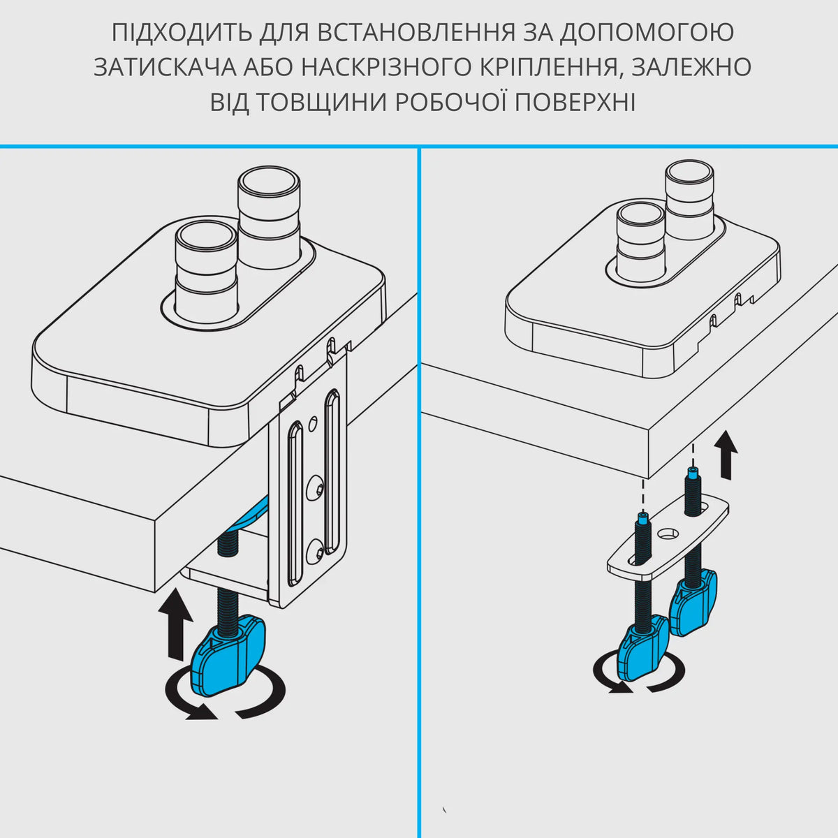 Подвійне механічне кріплення для двох моніторів