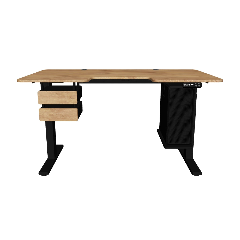 Стол с регулировкой высоты BestFit Pro с МДФ столешницей, модульными ящиками и полкой для ПК