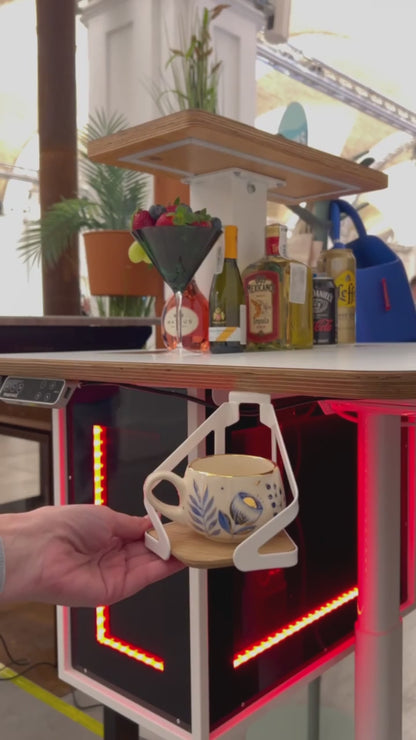 Swivel metal coaster for under the tabletop
