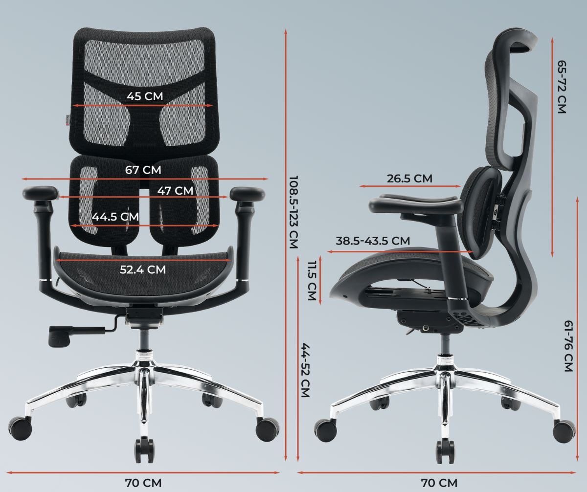 Крісло офісне Sihoo DORO S100 Mesh з сітчастою спинкою, регулюванням висоти та підтримкою попереку