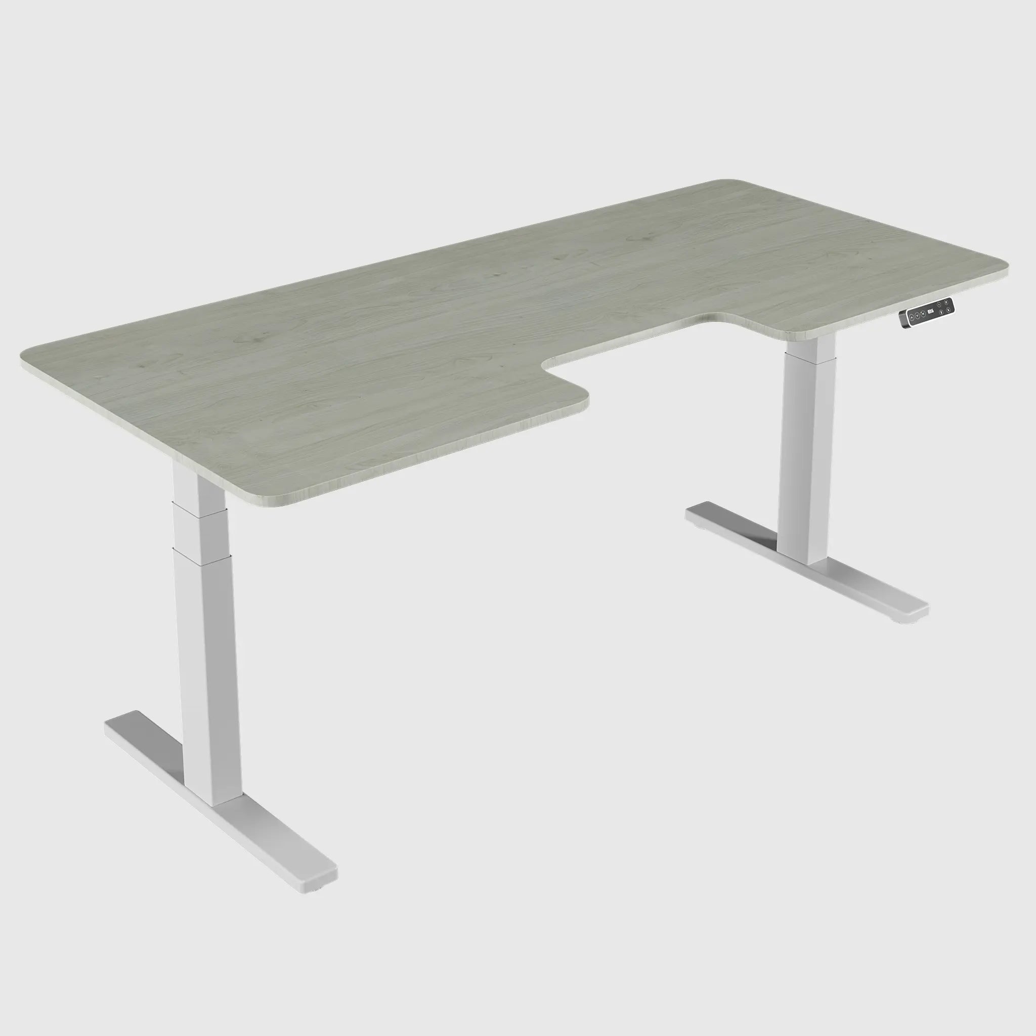 Стіл з регулюванням висоти BestFit Pro з білою рамою та стільницею з ДСП