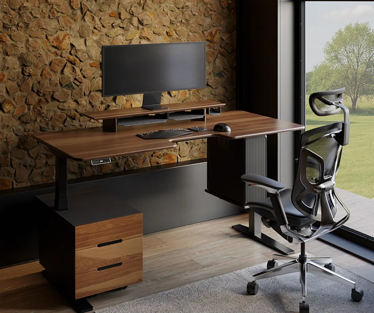 Стіл з регулюванням висоти Streamline зі стільницею з натурального дерева