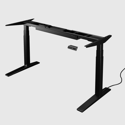 Найстійкіший стіл з регулюванням висоти Streamline з нижнім підключенням живлення та опціями тумб: підвісна або підлогова, чорна МДФ-стільниця