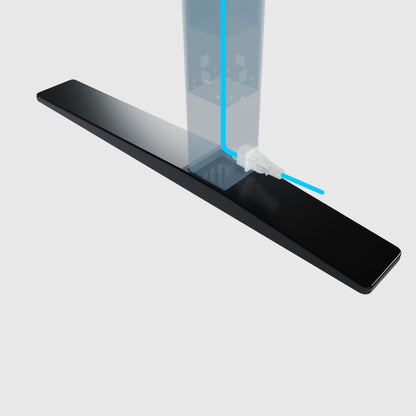 Найстійкіший стіл з регулюванням висоти Streamline з нижнім підключенням живлення та опціями тумб: підвісна або підлогова, чорна МДФ-стільниця